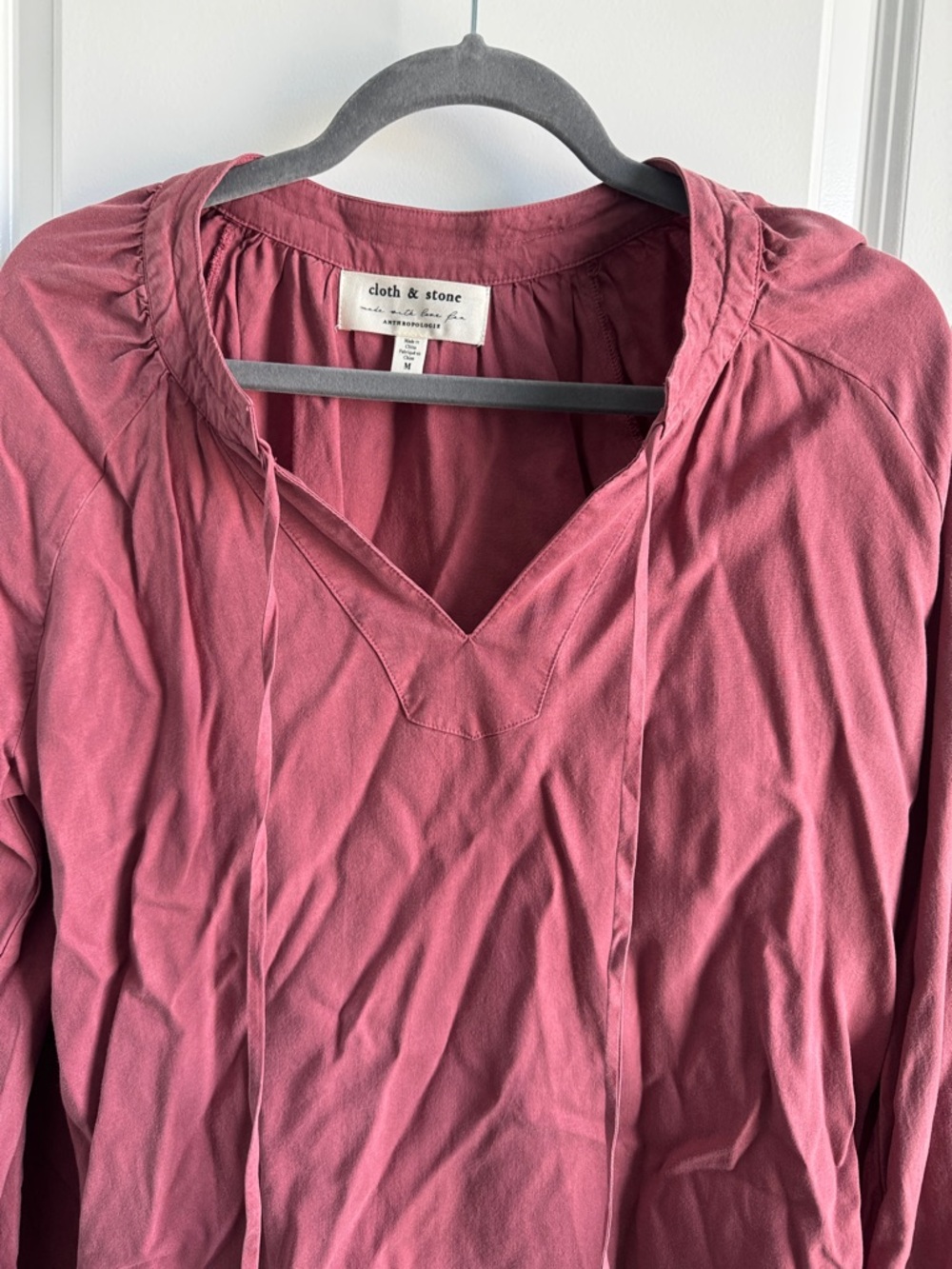 cloth & stone Dusty Rose V-Neck Tie Tunic